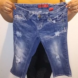 Jean Long Shorts Ripped Styled